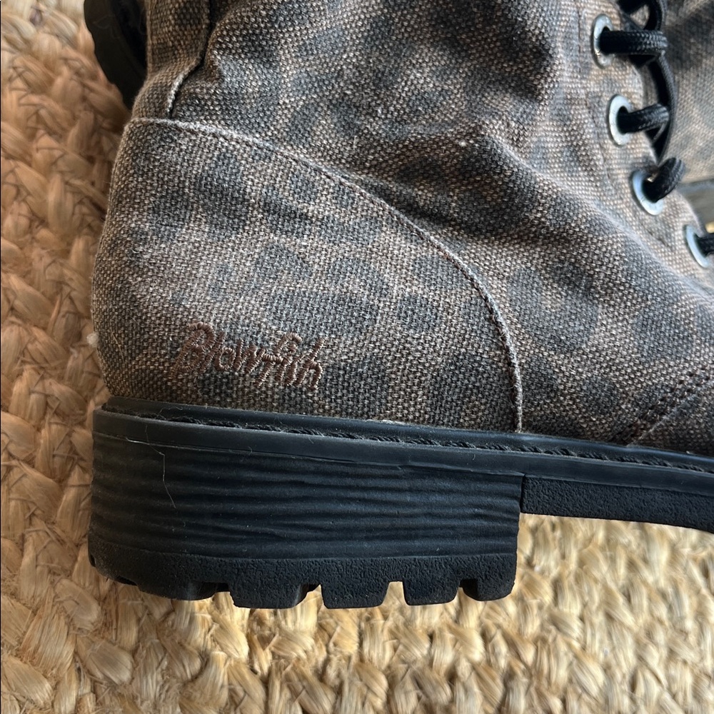 Blowfish Malibu Animal Print Zip Combat Boots - Picture 2 of 9